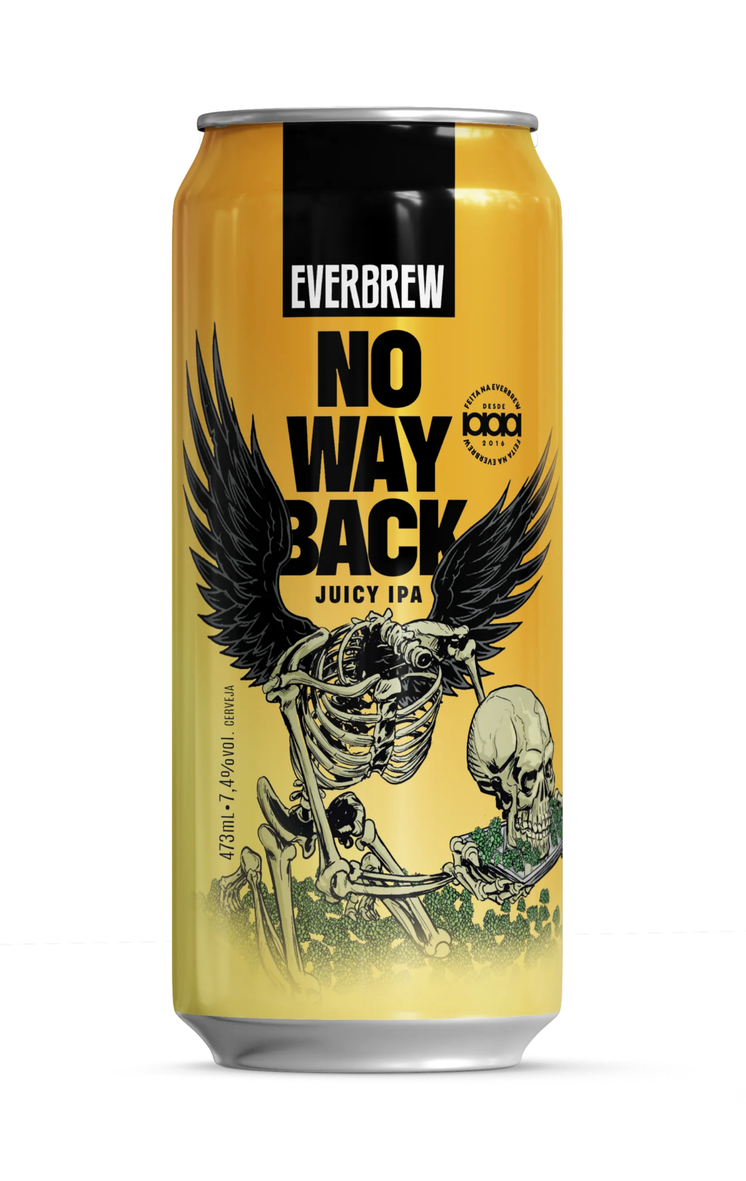 Lata da cerveja No Way Back da Everbrew Cervejaria com fundo transparente.