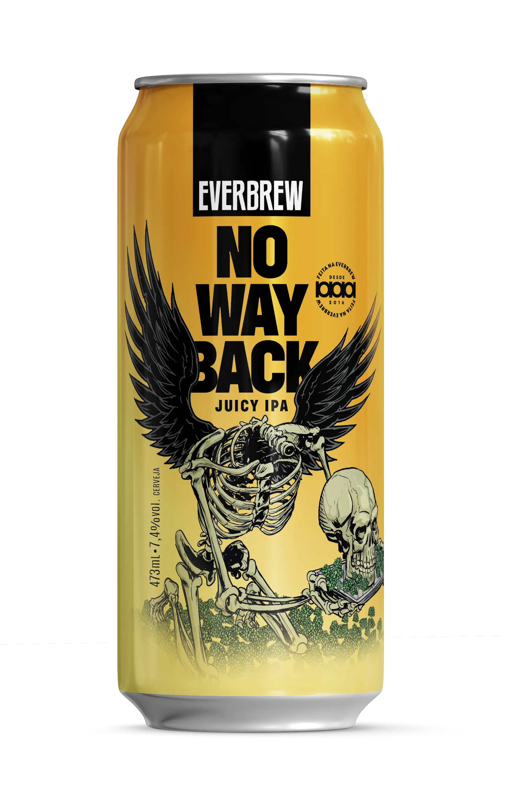 Lata da cerveja No Way Back da Everbrew Cervejaria com fundo transparente.